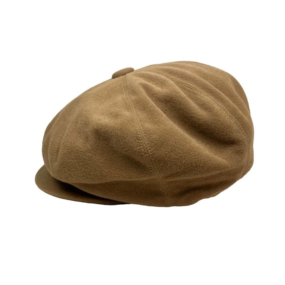 Oversize Cabbie Hat Women's Elastic Trim‎ Lined Brown Size OSFA
